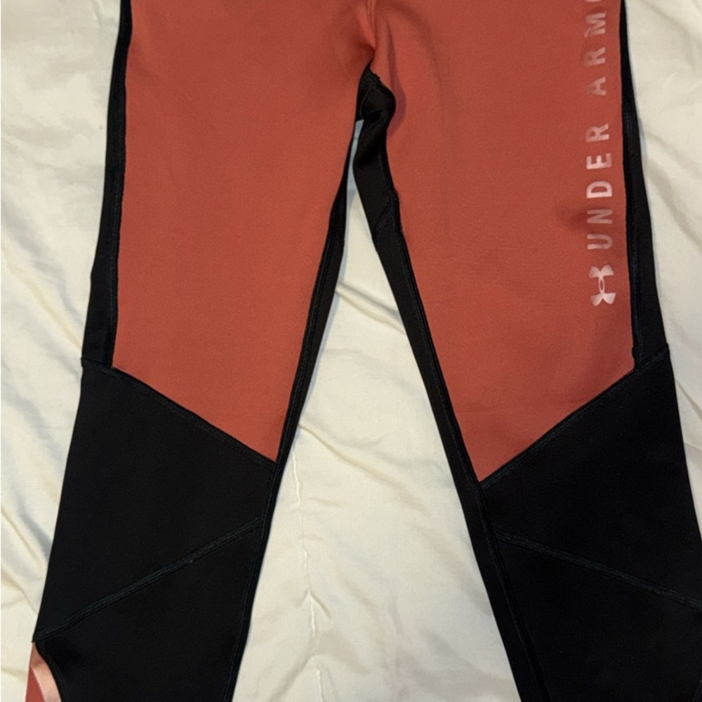 Under Armour Black and Red Compression Leggings